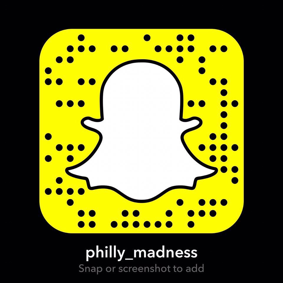 New Snapchat for the show. Also follow us on Instagram @philly__madness