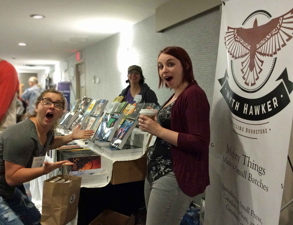 AlienNextDoor's tweet photo. So many great books at @WWC_Calgary #WWCYYC18 Many were selling at @MythHawker @EDGEpublishing #SentryBox and others https://t.co/wqF5GWcINh