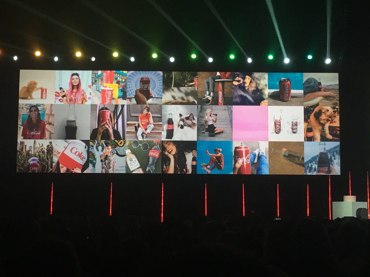 marcooda's tweet photo. Coke believes in consumer generated content. Over 10k of UGC created each week. Including “can man” - a guy dressed as a coke can running around on instagram #AdobeSymp https://t.co/88qXfCaLTa