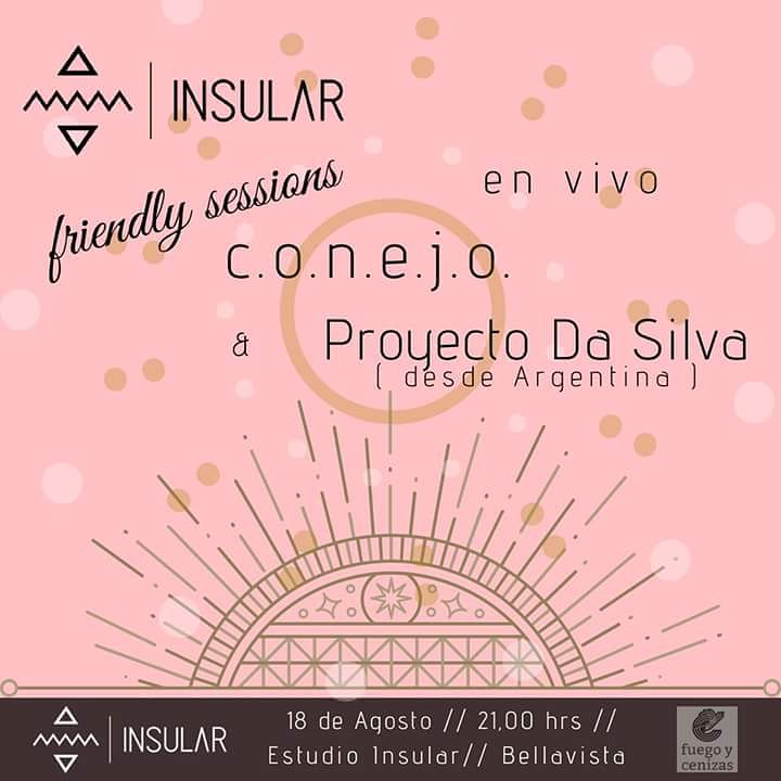 Este Sábado vamos con todo en una nueva y mítica #InsularFriendlySessions, junto a <a href="/ProyectoDaSilva/">Proyecto Da Silva</a> que nos visitan desde #Argentina. Los esperamos!