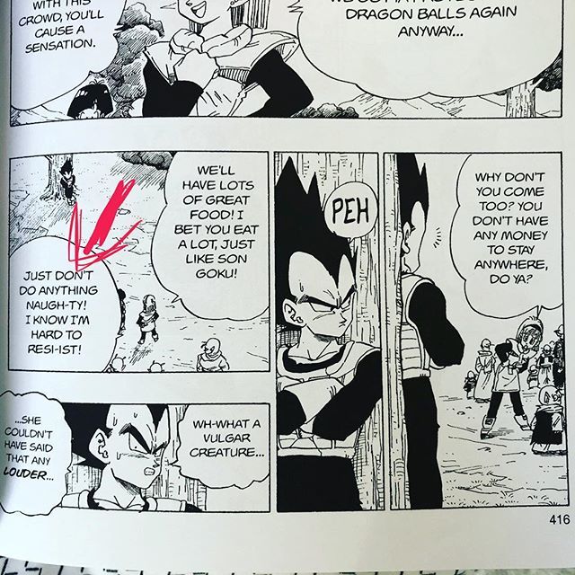 What is a ridiculous Dragon Ball manga panel that when you read it