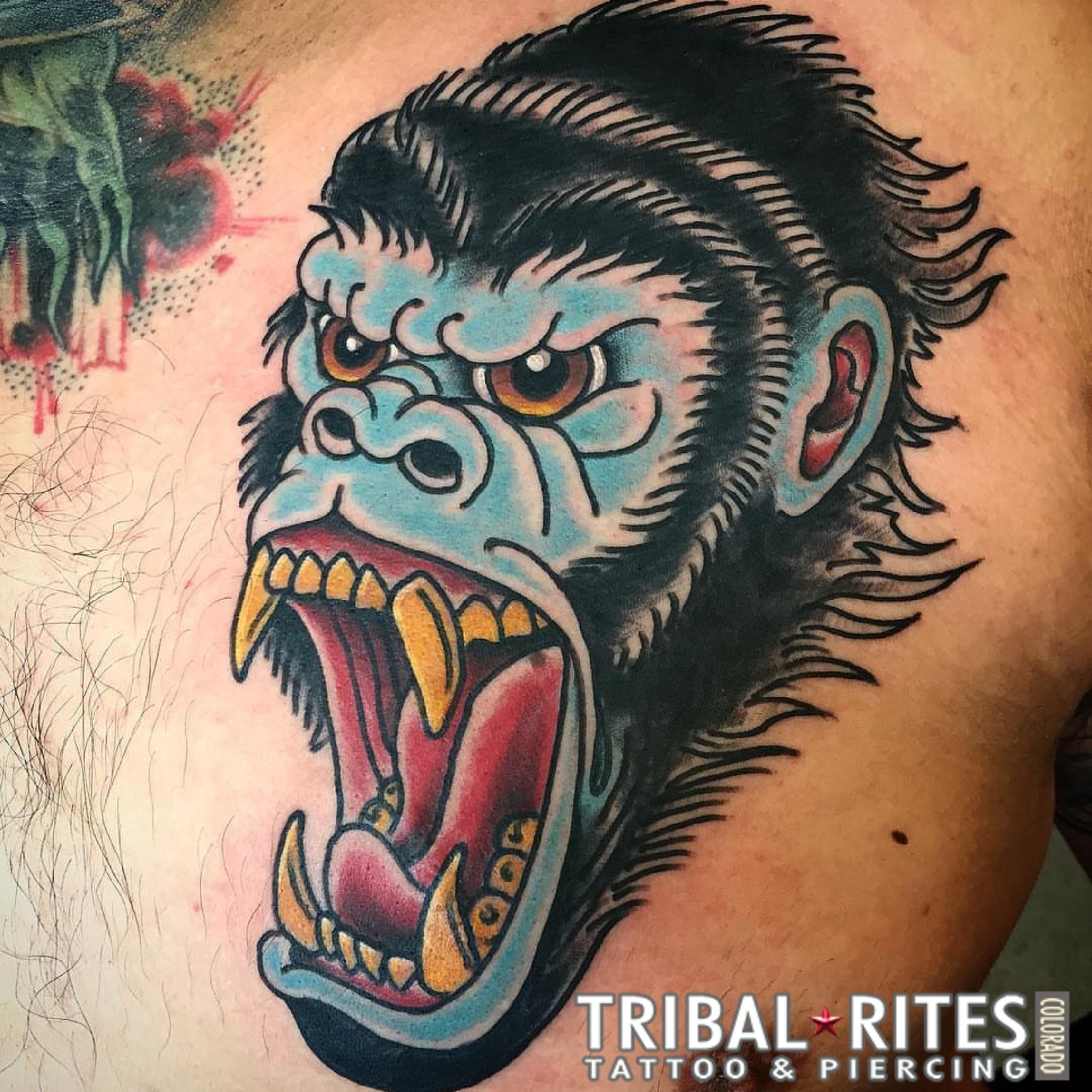 Realistic Chest Gorilla Tattoo by Marked For Life