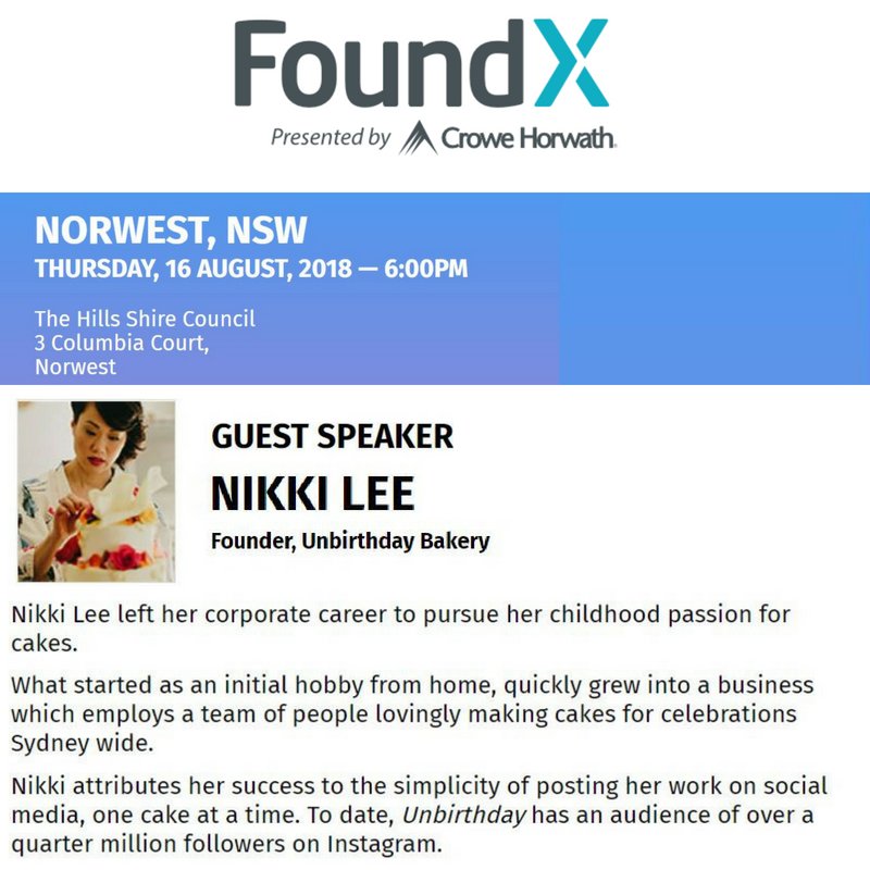 See you tomorrow #Norwest at <a href="/TheHillsCouncil/">The Hills Council</a>! We can't wait to her Nikki Lee's story... and we hear she's bringing cake too! #FoundX #entrepreneurship foundx.com
