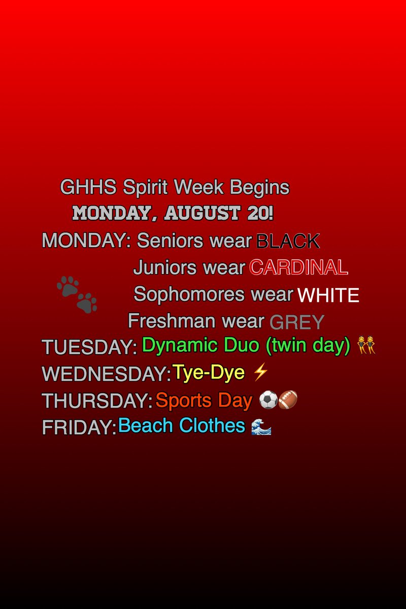 GraniteHillsASB's tweet photo. Spirit week next week GRIZZLIES!! https://t.co/w8lxtzhFxP