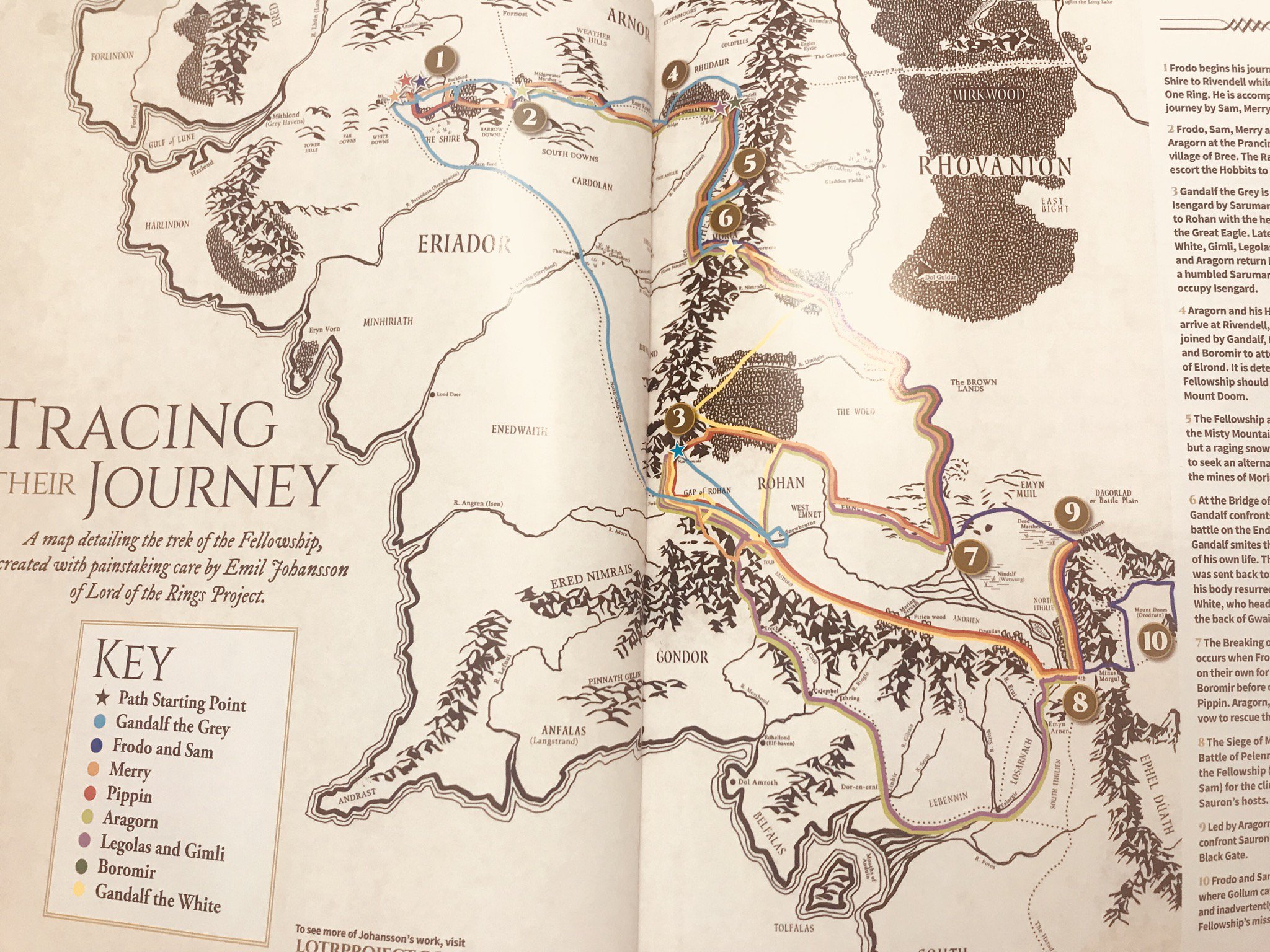 journey of frodo and sam map