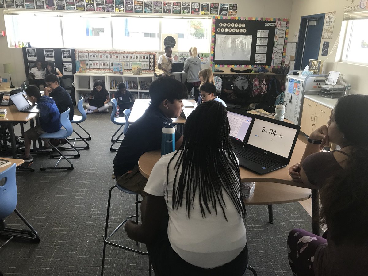 Mrs_Homer_5th's tweet photo. We’re practicing reading fluency with partners. Love seeing explorers show responsibility by using chromebooks safely to enhance learning. We are attending to our assignments and doing their personal best . #wcscorevalues #letsexplore #explore5th #wcs #DigitalCitizenship https://t.co/vnDTYDSrng