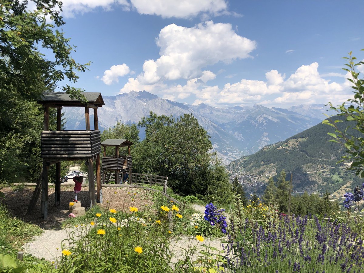 PackedAgain's tweet photo. We love themed walks for the kids. #sentierdessens #latzoumaz a long de la bisse de Saxon. And a beautiful little place for refreshments with a  large view. #nendaz #kidswalks #myswitzerland #PackedAgainaway https://t.co/n8VbQsKRrn