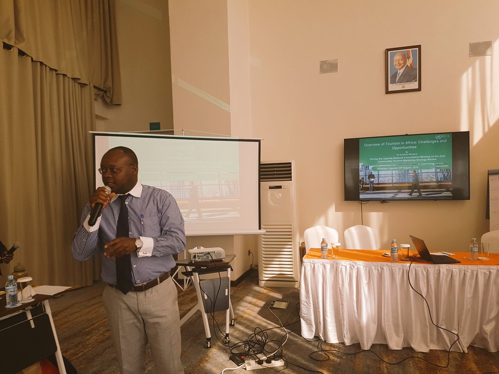 Stakeholders from #Uganda 🇺🇬 reviewing the draft #Tourism Marketing Strategy for the East African Community (EAC) from 2019 - 2023 here at <a href="/GoldenTulipKla/">Golden Tulip Kampala</a>. This is inline with the target of promoting the region as one block full of tourism potential. C.c. <a href="/MTWAUganda/">Ministry of Tourism-Uganda</a>