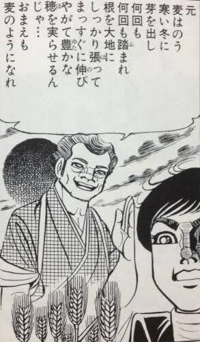 わかんないお友達は「はだしのゲン 麦になれ」でググってみよう!
うろ覚えだけど、なんか画像いっぱい出てくるからきっとお父さん麦に夢中で、ことあるごとに麦推ししてくるんだ!