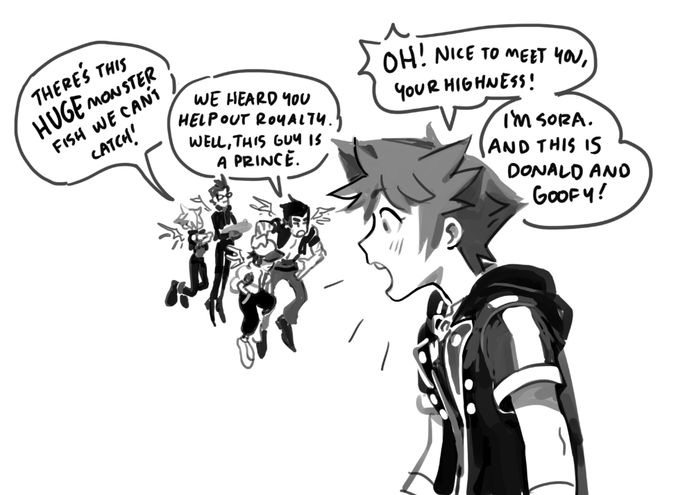 rikuanti's tweet photo. turns out that there's a fish heartless terrorizing the lake, and ignis politely wins sora over👨‍🍳❤️ (2/3) https://t.co/4vlzb4sNYW