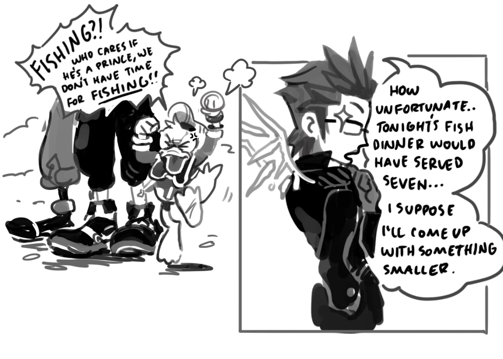 rikuanti's tweet photo. turns out that there's a fish heartless terrorizing the lake, and ignis politely wins sora over👨‍🍳❤️ (2/3) https://t.co/4vlzb4sNYW