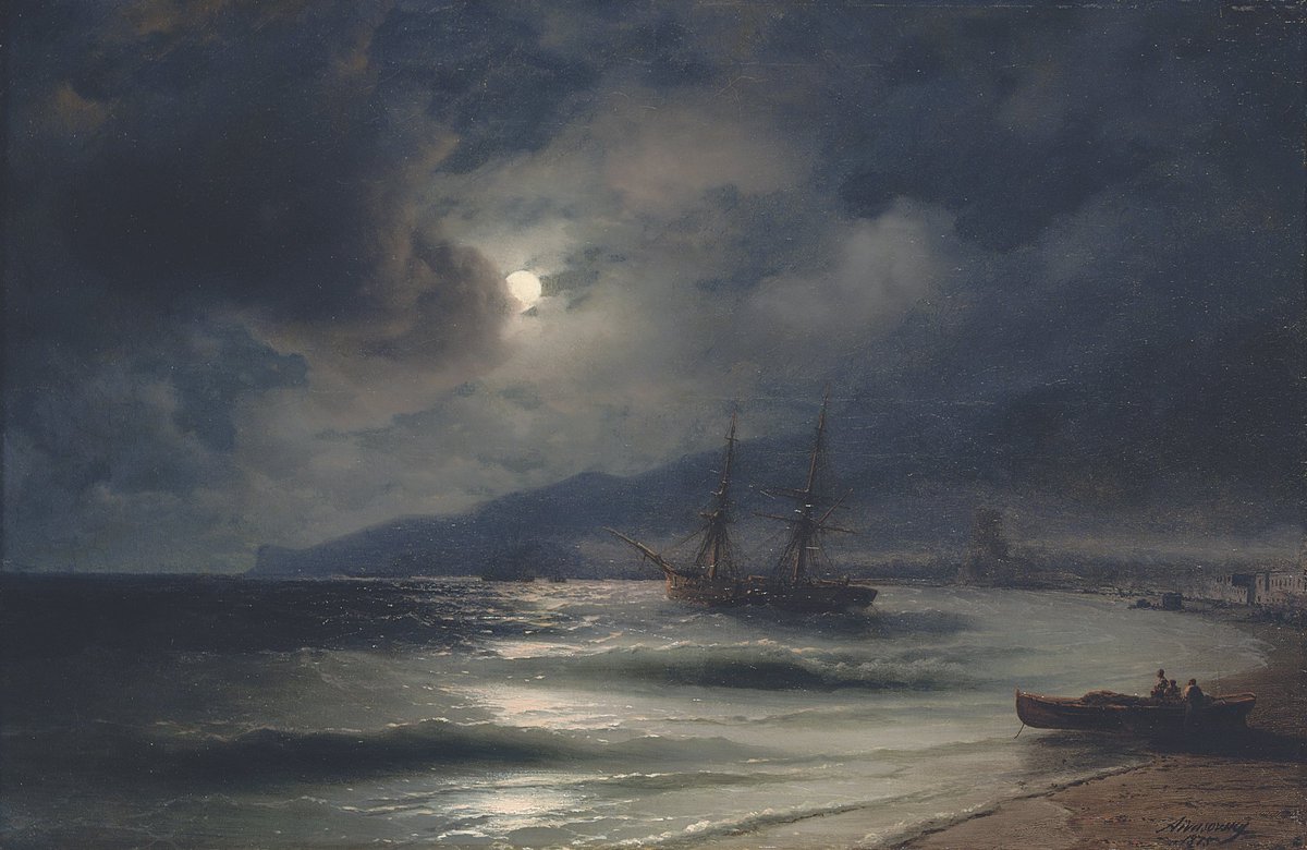 Peter Strzok is approaching half a million in his go fund me after being fired. The world is insane, so here's an Aivazovski painting to bring some calm to this storm of stupidity..."On the Coast at Night"