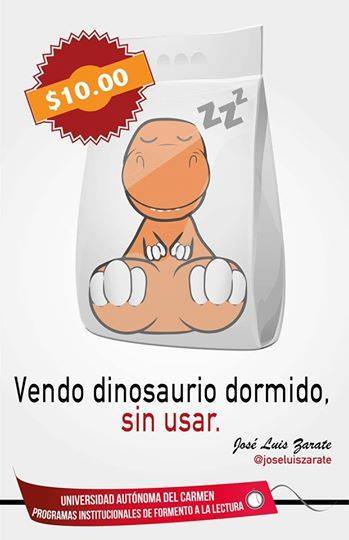 Vendo dinosaurio dormido, sin usar.

#TallerFugaz  #WordFest3.0