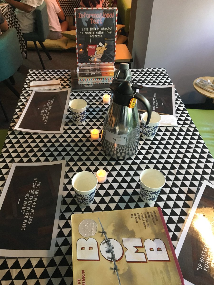 BSchroe's tweet photo. G6 getting a “taste” of new genres and expanding their reading interests while sharing with classmates and having fun at the first ever G6 book-tasting. #learnISB #ISBreads https://t.co/7pVe6Wec32