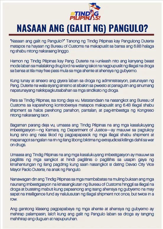 CFJustice2017's tweet photo. https://t.co/MypQc6Y0Y7

NASAAN ANG (GALIT NG) PANGULO? 
#TINDIG_PILIPINAS https://t.co/9klKZRcE8H