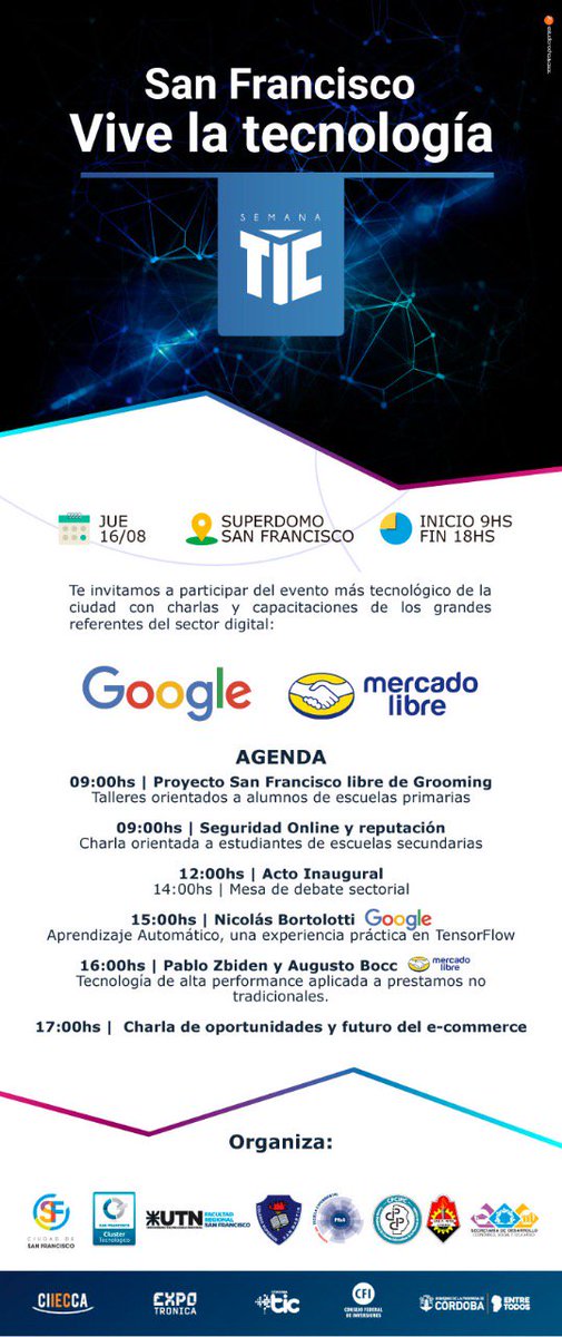 Este jueves 16 de agosto no te pierdas #SemanaTIC San Francisco !!!