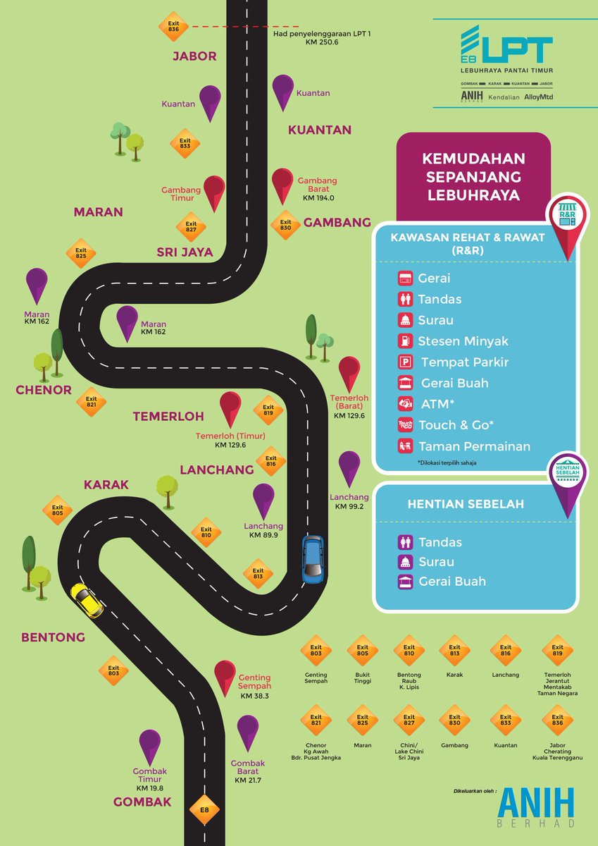 Singgah sebentar di kawasan rehat di sepanjang KLK &amp; LPT 1 dan nikmati kemudahan2 yang telah disediakan. #infoLPT #LPTdihati