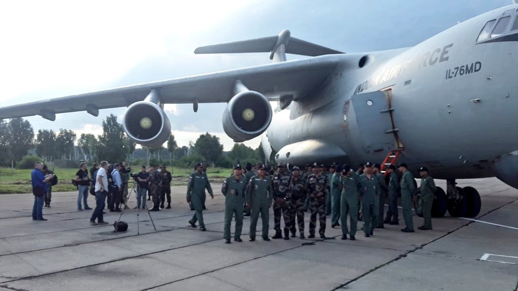 IAF_MCC's tweet photo. Update #SCO2018 Peace Mission : On 14 Aug 18, 200 strong Indian Contingent reached Shagol, Chelyabinsk, Russia for participating in the 08 Member Shangai Cooperation Organisation (SCO)Peace Mission Exercise. https://t.co/3IHGPmLMQJ
