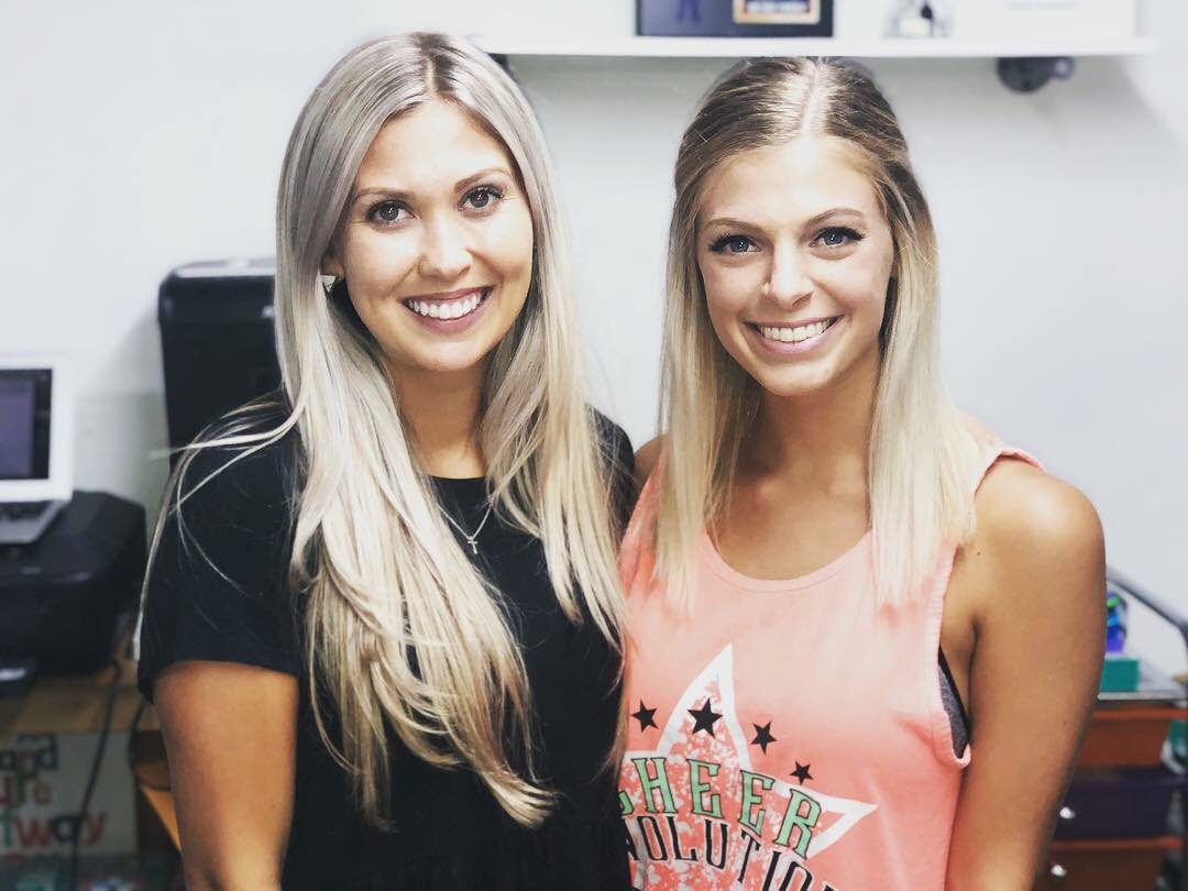 cheer_evolution's tweet photo. Cheer Evolution is so proud to have these two ladies be apart of our program. Our office manager Keeley Coombs and coach Emma Wheeler, y’all are the best!! https://t.co/ndFhFgBBm1