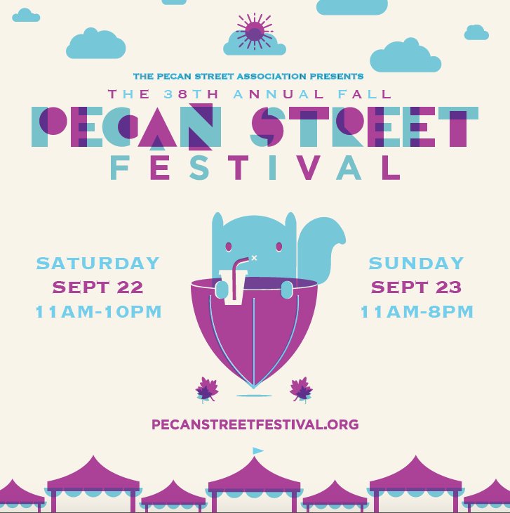 Here's your music lineup for the Fall 2018 @PecanStreetFest 🤯🎵☮️❤️🇺🇲