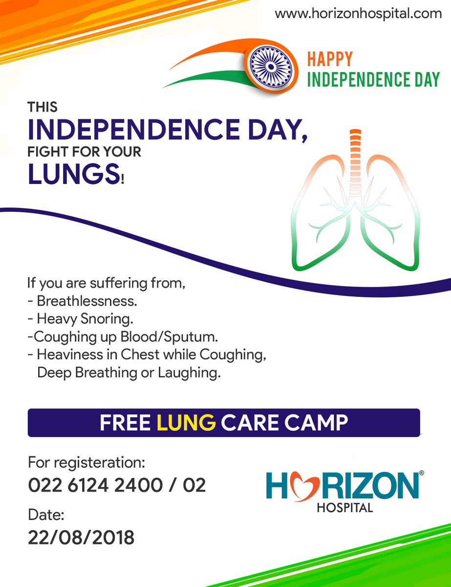 HorizonHospital's tweet photo. It is time to break free from the invisible clutches of smoke, from the pump that controls your life, from the cough that stops you from breathing whole and your soulmate/roommate from heavy snoring. It is time to set free!
#HappyIndependenceDay2018 https://t.co/nKNU8lQliC