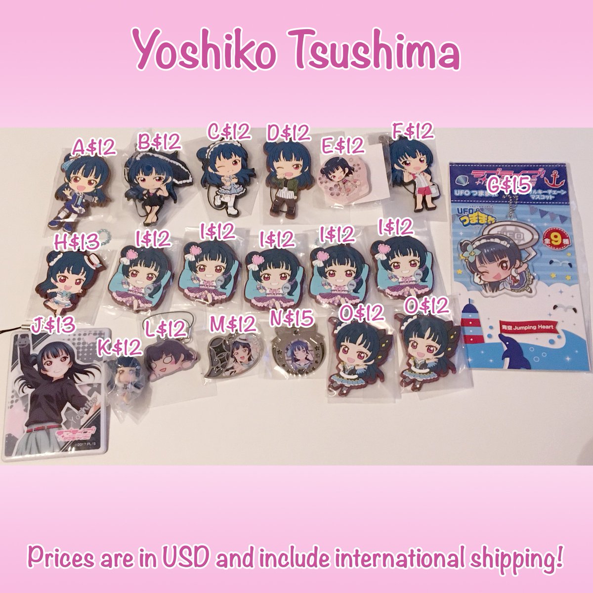 anipanpan's tweet photo. Current Love Live's Yoshiko (Yohane!) Tsushima merch available! Let me know if there's anything you're interested in!
*Prices are in USD and already include worldwide shipping!* https://t.co/2UQZxR1Obu