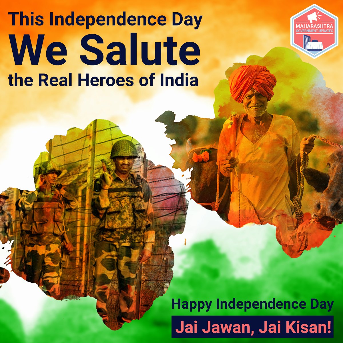 Let us Salute our Javans and Kisans for their sacrifices and hard work, Happy Independence Day! 
#IndependenceDay #India #Maharashtra