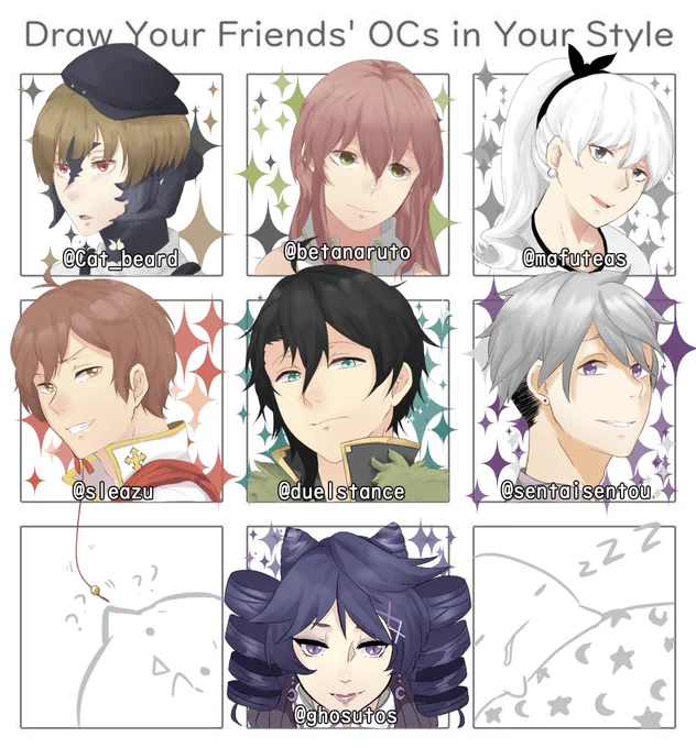 HEWWO I DID THE OC MEME FOR ALL MY LOVELY FRIENDS (i hope i didn't mess your designs and pls step on me if i did ;v; <3) 