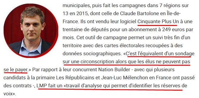 Là, vous vous dites, rien de nouveau sous le soleil, rien de grave.Ca optimise le démarchage, c'est jeune, c'est frais, ça peut récupèrer des abstentionnistes perdus, ça évite des dépenses sondages etc...C'est vrai, mais attendez la suite.