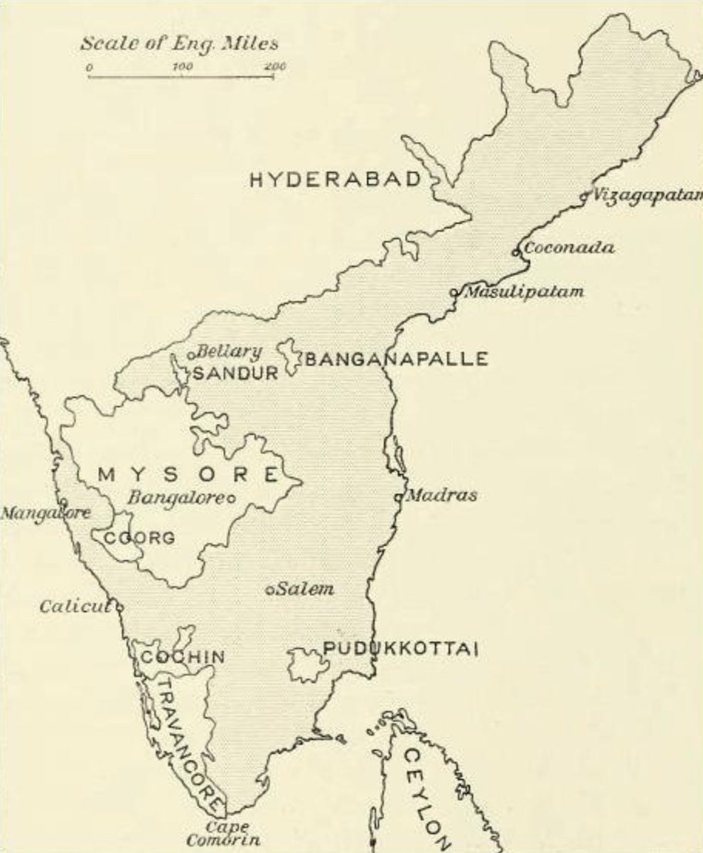 10. Down south, Madras presidency became Madras. It managed to be on both sides of the peninsula! Whenever I look at this map, I am surprised at how it encircled Mysore to reach out to Mangalore (and Calicut).