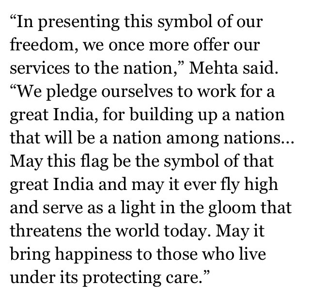 Good morning. Happy Independence Day to all fellow Indian and all people everywhere. I leave you with two quotes. First from S Radhakrishnan, and then from Hansa Mehta as she handed over the flag on behalf of all Indian women on that original day of days.