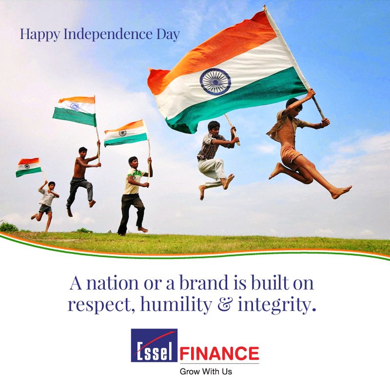 EsselFinance's tweet photo. Happy independence day 🇮🇳🇮🇳 #GrowWithUs #EsselFinance https://t.co/rzfDxDcuDD