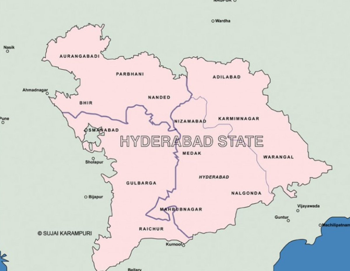 14. Travancore grew into Kerala. And Hyderabad split into pieces that became part of Maharashtra, Karnataka and of course Andhra Pradesh. All this in 1956.