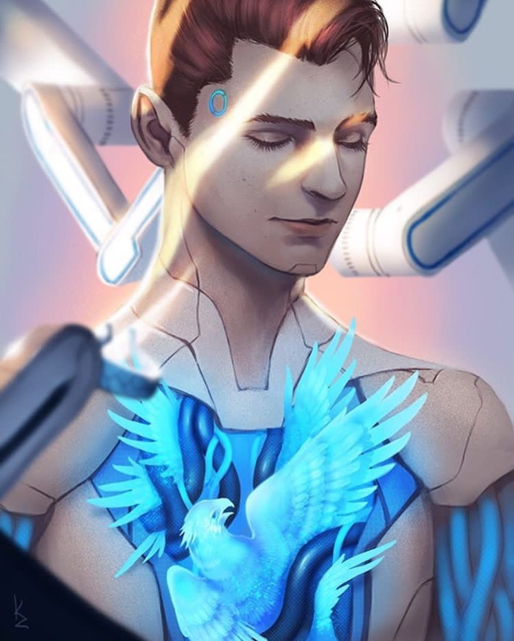 My girlfriend's Connor fan art : r/DetroitBecomeHuman