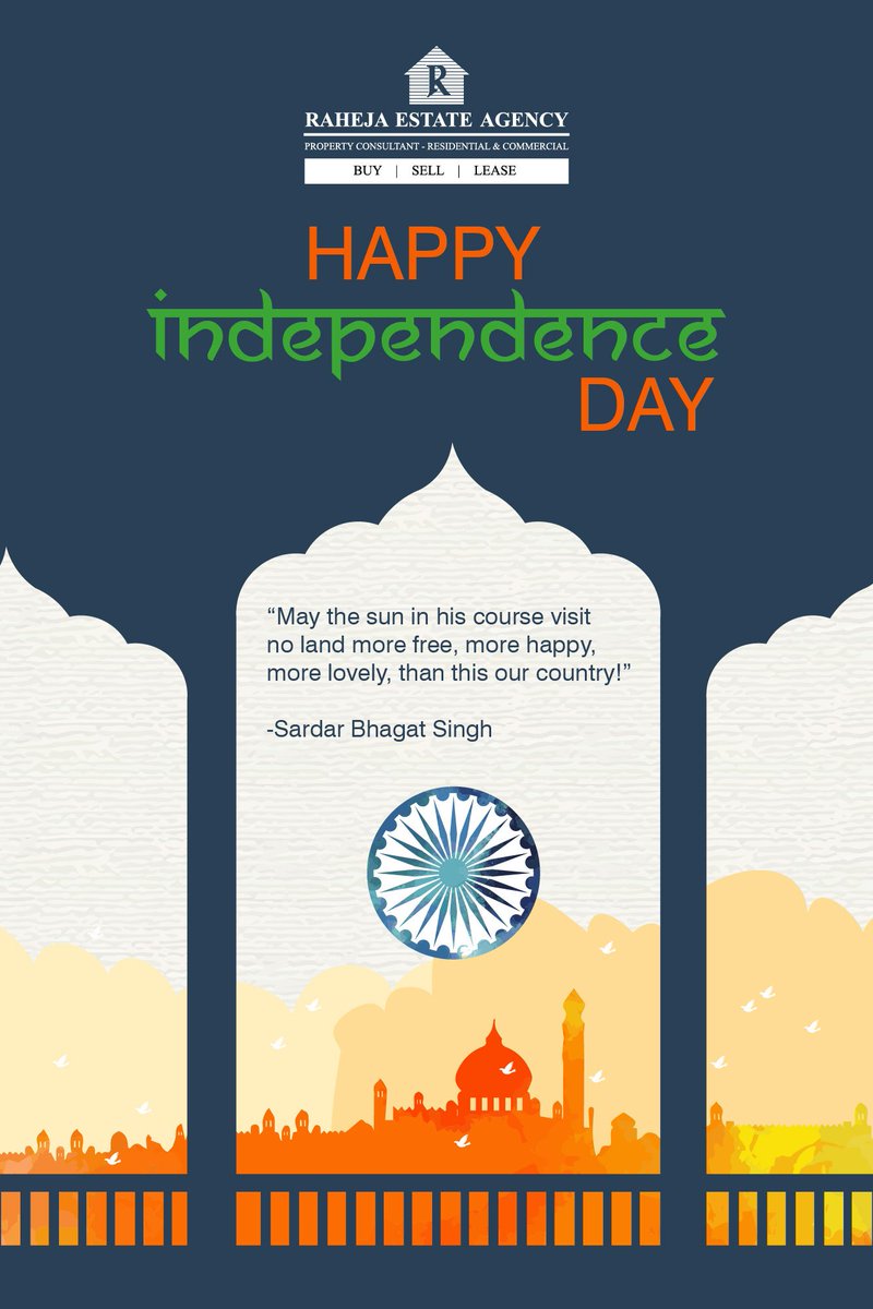 RahejaEstat's tweet photo. On this special day here’s wishing our dreams of a new tomorrow come true!
Happy Independence Day.
#RahejaRealEstate #IndependenceDay #Freedom #India https://t.co/dyEDRoNx3P