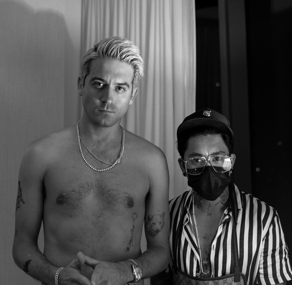 .@G_Eazy shows off new tattoo - "Love vs Money" - on Instagram. 