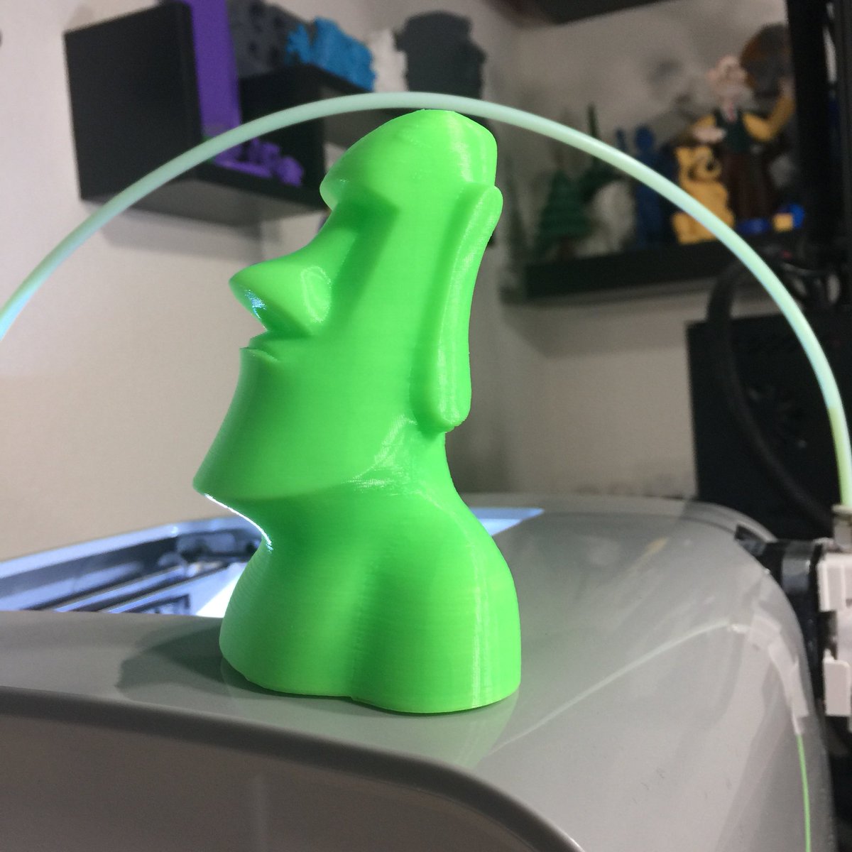 JRansomWright's tweet photo. Fresh Print from the Yan 3D Printer by #FurlingTechnology using @AMZ3D Neon Green PLA at 0.20mm layer height, 10% infill and printed at 60mm sec. New firmware update also enhanced the UI usability. https://t.co/OIO3aO2CYL