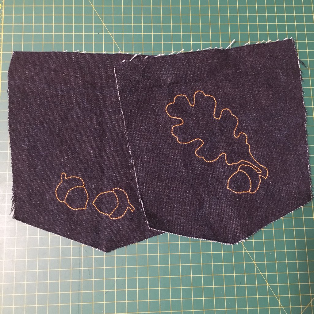New jeans for James obviously means more pocket embroidering! #jedediahpants #makeyourownjeans #wearhandmade