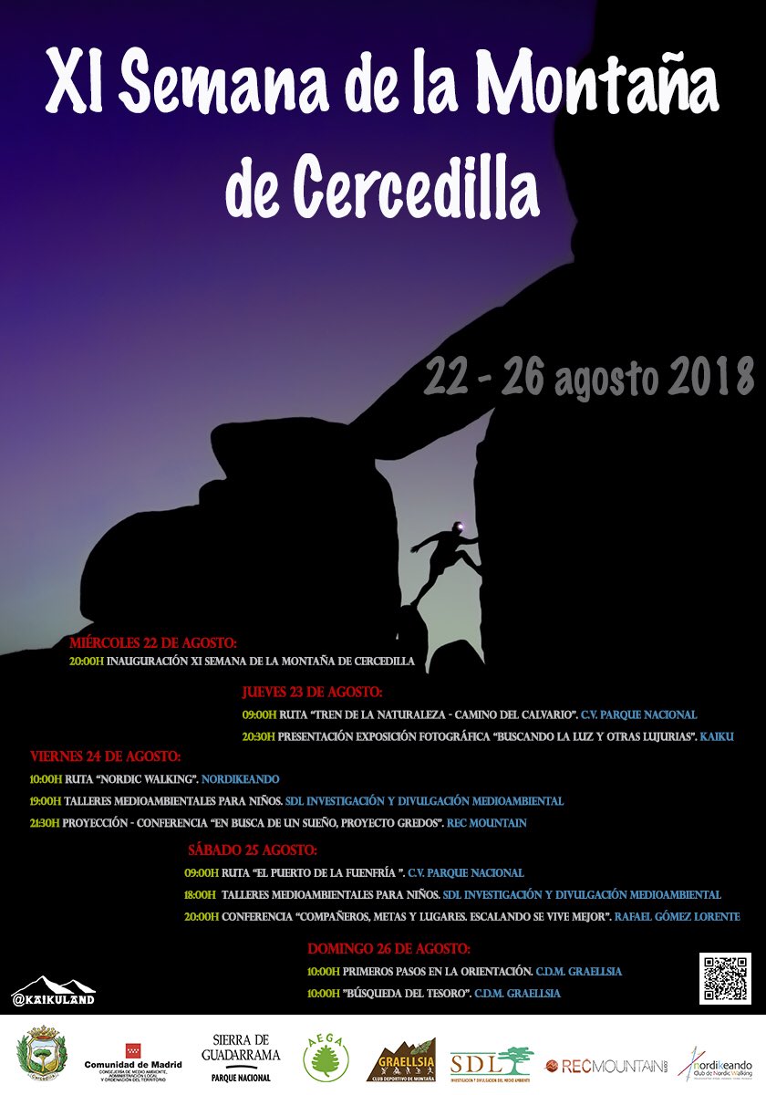 kaikuland's tweet photo. Buenos días!! 
 El próximo 23 de agosto en la  XI Semana de la Montaña de Cercedilla voy a presentar una humilde expo de fotos que se podrá ver en septiembre en @AytoCercedilla
Aquí tenéis toda la info, espero veros por ahí si no estáis viajando por el mundo. Muchas gracias! https://t.co/i0BCKQLycA