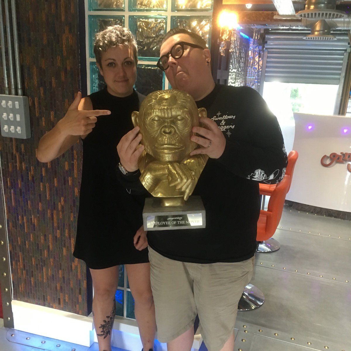 GingerMonkeysUK's tweet photo. A huge Congratulations to Clare our Senior Designer for being awarded employee of the month in the Gingermonkeys studio! #GMStudio #GingermonkeysUK #EmployeeOfTheMonth https://t.co/kRcx9nm81M