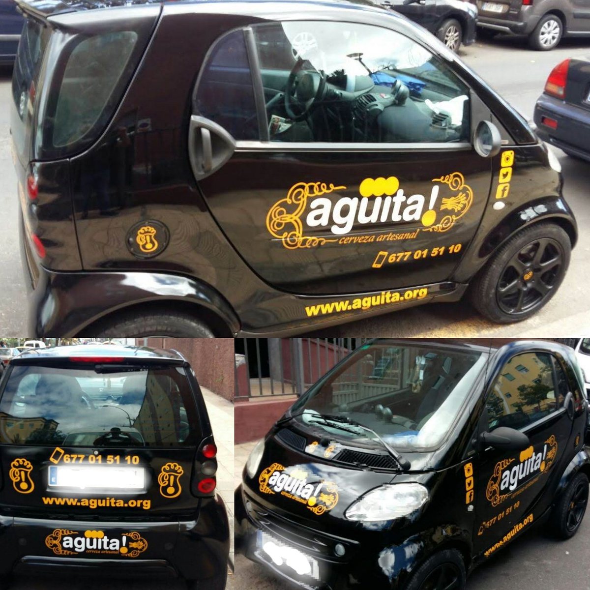 "Apatrullando la ciudad"... el smart car de <a href="/CervezaAguita/">Cerveza agüita!</a>.