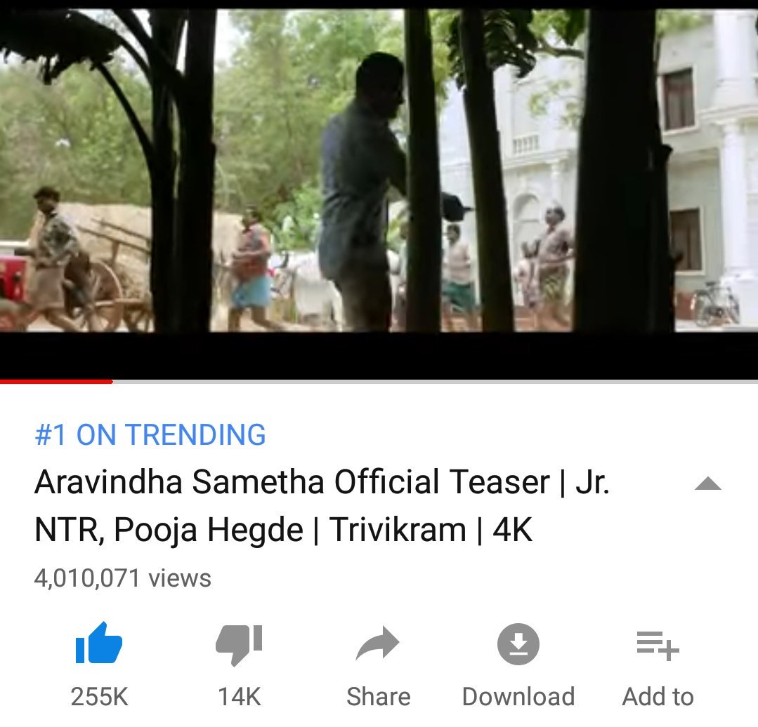 YTNTRFans's tweet photo. 4m views and 255k likes 🔥🔥🔥

#AravindhaSamethaTeaser https://t.co/g87vQVPPIm