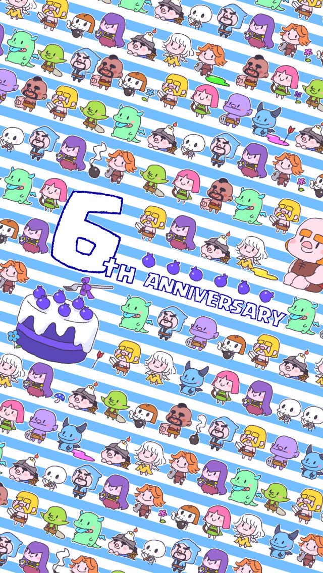 クラッシュ オブ クラン 公式 En Twitter 6周年記念壁紙 6周年を記念して壁紙をプレゼント クラクラ6周年を知らなかった人も知ってた人もぜひ 使ってください クラクラ クラクラ6周年 壁紙 Wallpaper