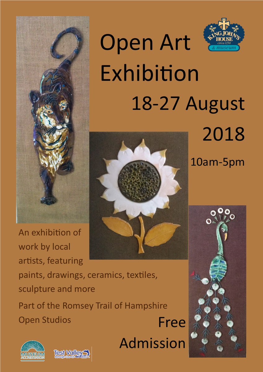 KingJohnsHouse's tweet photo. Time for a change of pace after Tudor Tales and Archers - it's the countdown to our annual Art Exhibition! Starting Saturday 18th August. Beautiful art set in evocative medieval surroundings. #KJHSummerEvents #ASliceofRomseysHiddenHistory https://t.co/nBUFm1KsYR