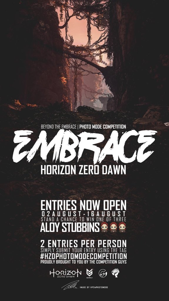 TheCompGuys_'s tweet photo. Don’t forget there’s still time to enter! There’s 24hrs left people! So get those entries in! Enter your amazing photos to stand a chance to win ONE OF THREE ALOY STUBBINS. Use the tag #HZDPhotoModeContest to enter. Submissions close 16th August. @Guerrilla #HorizonZeroDawn https://t.co/w8OXFuX0ce