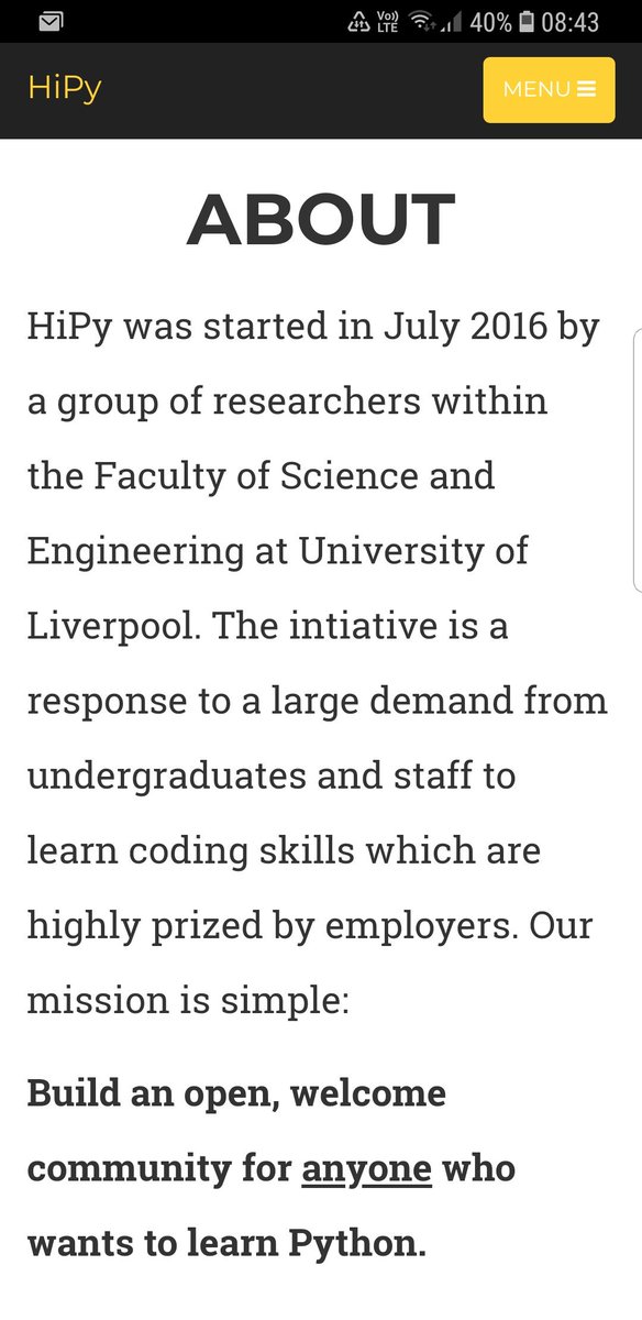 hipyliv's tweet image. Can I come to HiPy to learn #Python even if I'm not a student @livuni? Yes. Yes you can. #hellopython #100DaysOfCode