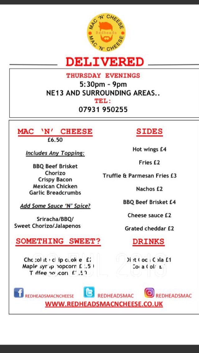 redheadsmac's tweet photo. Delivery menu ... https://t.co/1lxhEMR4sz