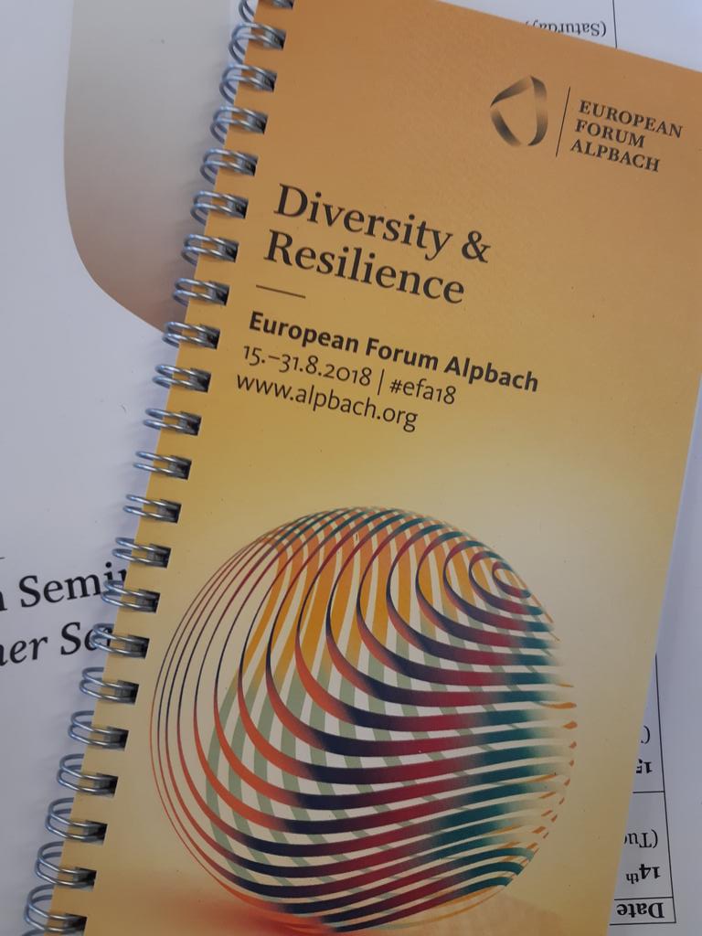 #diversity and #resilience: alpbach seminar week kicking off. Co-chairing a course on resilience and development policy #europeanforumalpbach #developmentpolicy