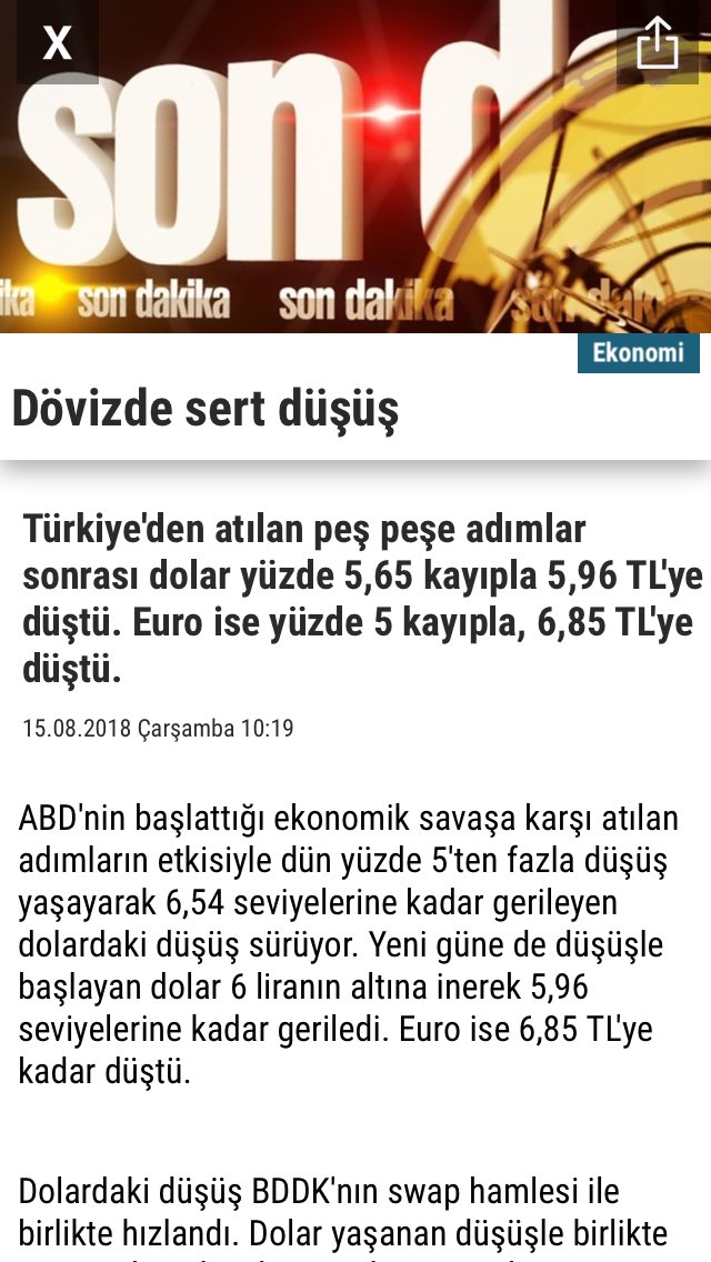 O çok güvendikleri dolarlar dibe vuracak!
Milletçe bu imtihandan da galibiyetle ayrılacağız..
@RT_Erdogan 
<a href="/abdulkadiracar/">Abdulkadir AÇAR</a> <a href="/ahmet2227/">Ahmet acar</a> 
<a href="/nihatcftc/">Nihat ÇİFTÇİ</a> <a href="/kasimbagdu/">Kasım BAĞDU</a> <a href="/Erkam90Erkan/">ERKAN SÖZEN</a> <a href="/Abdullah_Erin47/">Abdullah ERİN</a> <a href="/orhangazikaya/">Orhangazi Kaya</a> 
#KAZANACAĞIZ 
#ABDyeBoyunEğmeyeceğiz