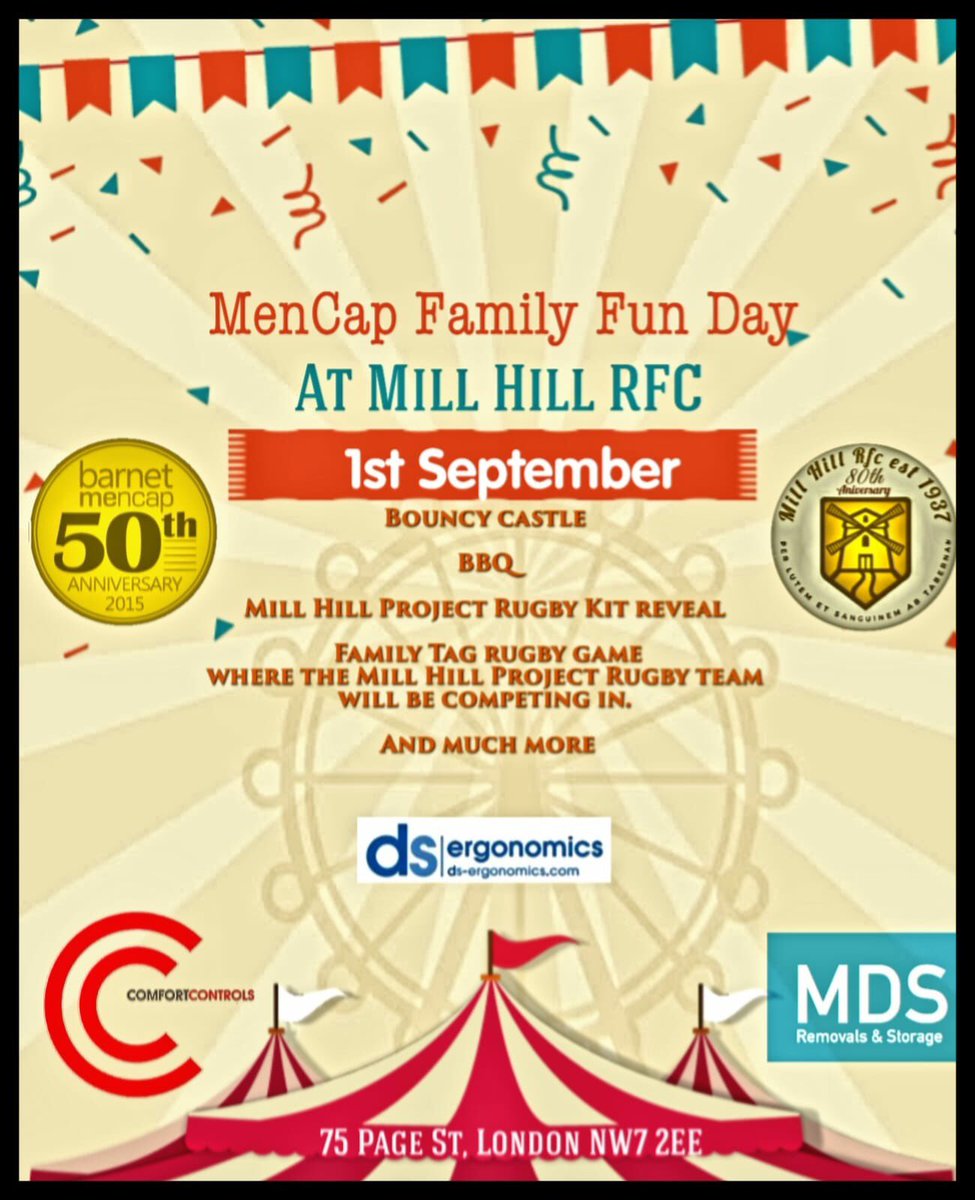 MdsStorage's tweet photo. Come along and help support @MillRfc at @barnetmencap family fun day! #OneClubOneFamily #projectrugby @Prop3Joe https://t.co/d6OrFWLnhs